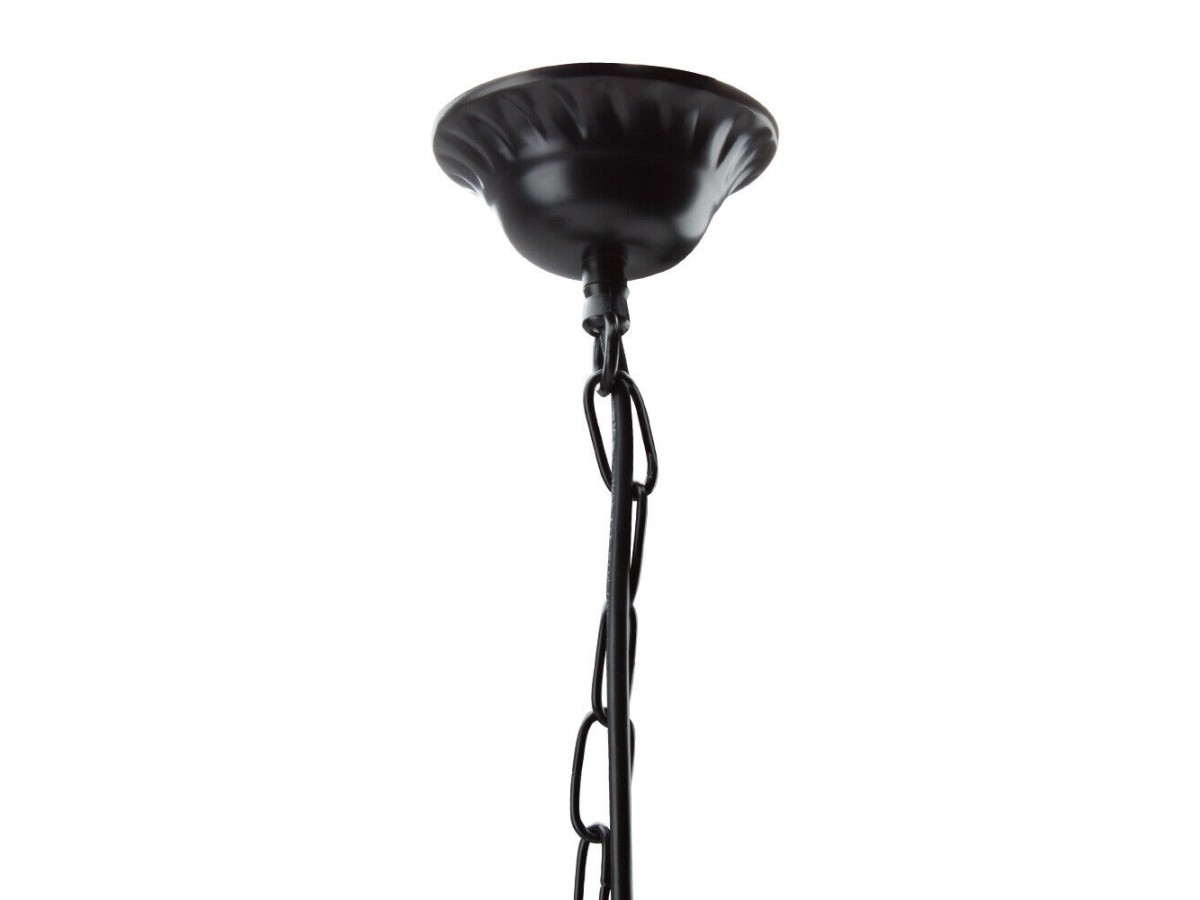 Lampara colgante de 149 cm decorada con ruedo de pool para mesa de billar con 3 sombras color negro